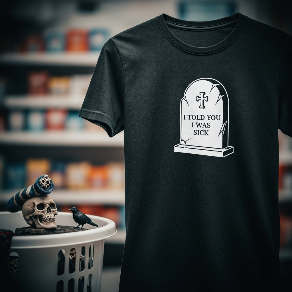 Dark humor t-shirts and clothing with bold sarcastic quotes and designs