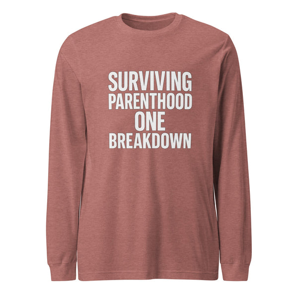 Funny gifts for mom - Surviving Parenthood sarcastic long sleeve shirt