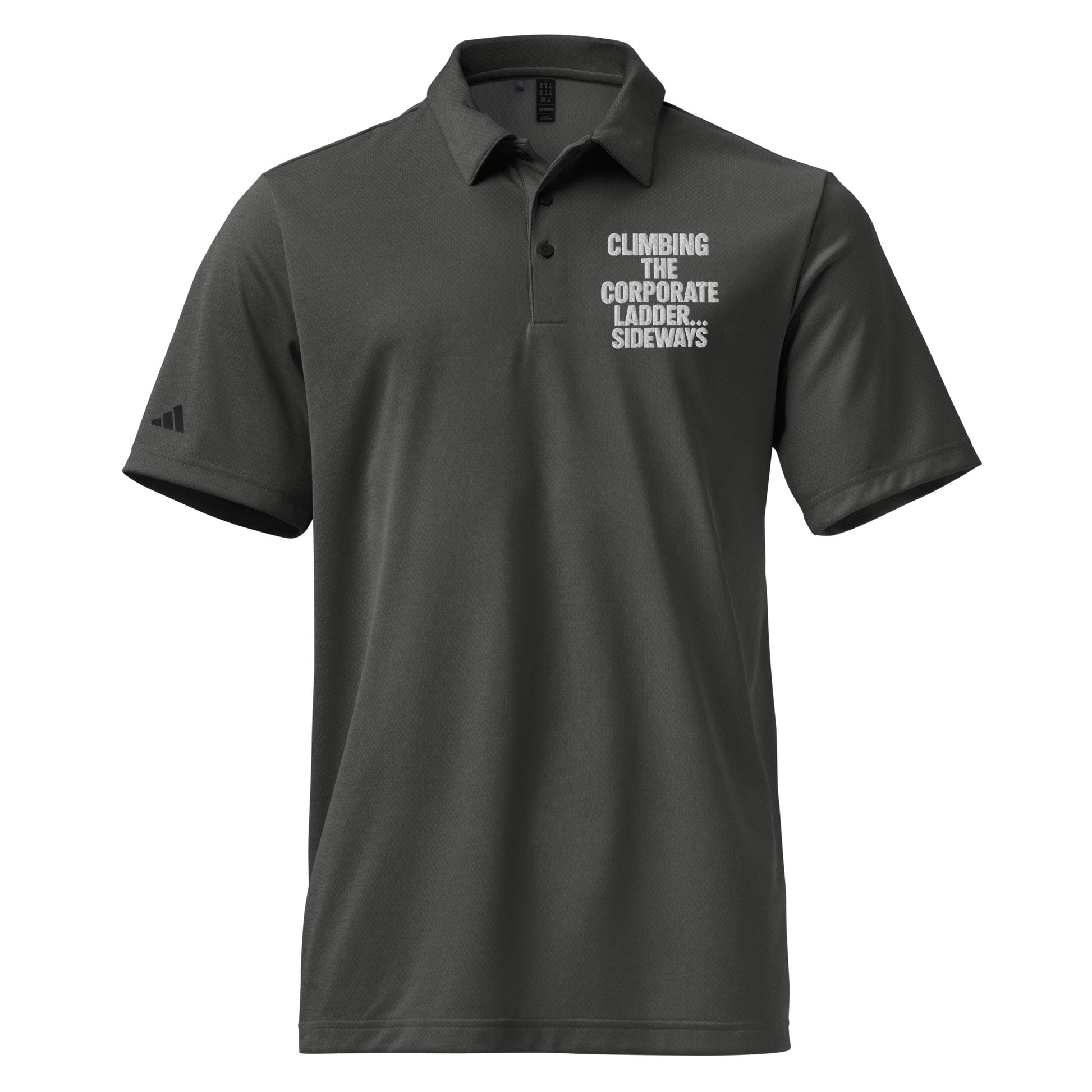 Climbing the Corporate Ladder... Sideways sarcastic t-shirt - black melange, front view
