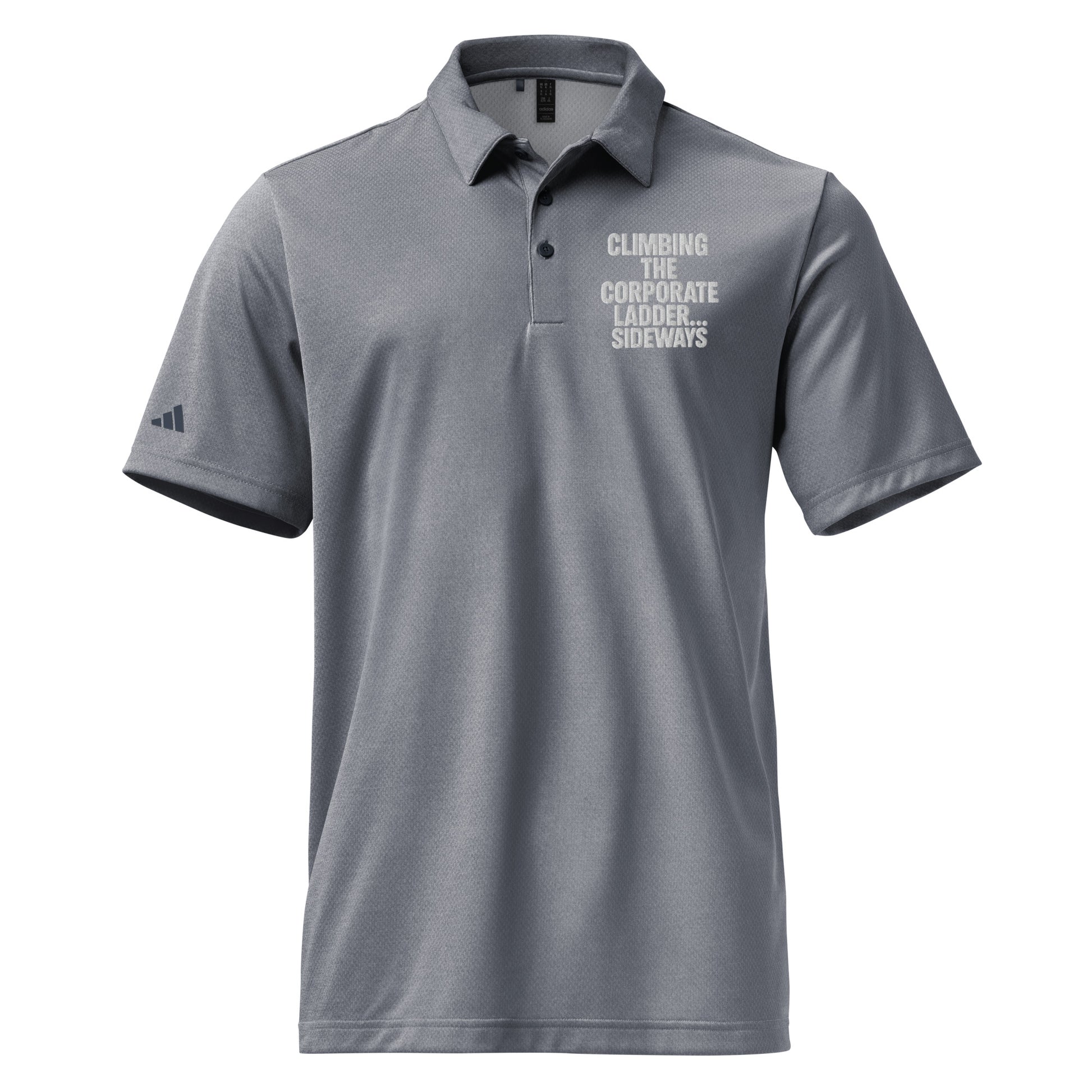 Climbing the Corporate Ladder... Sideways sarcastic t-shirt - collegiate navy melange, front view