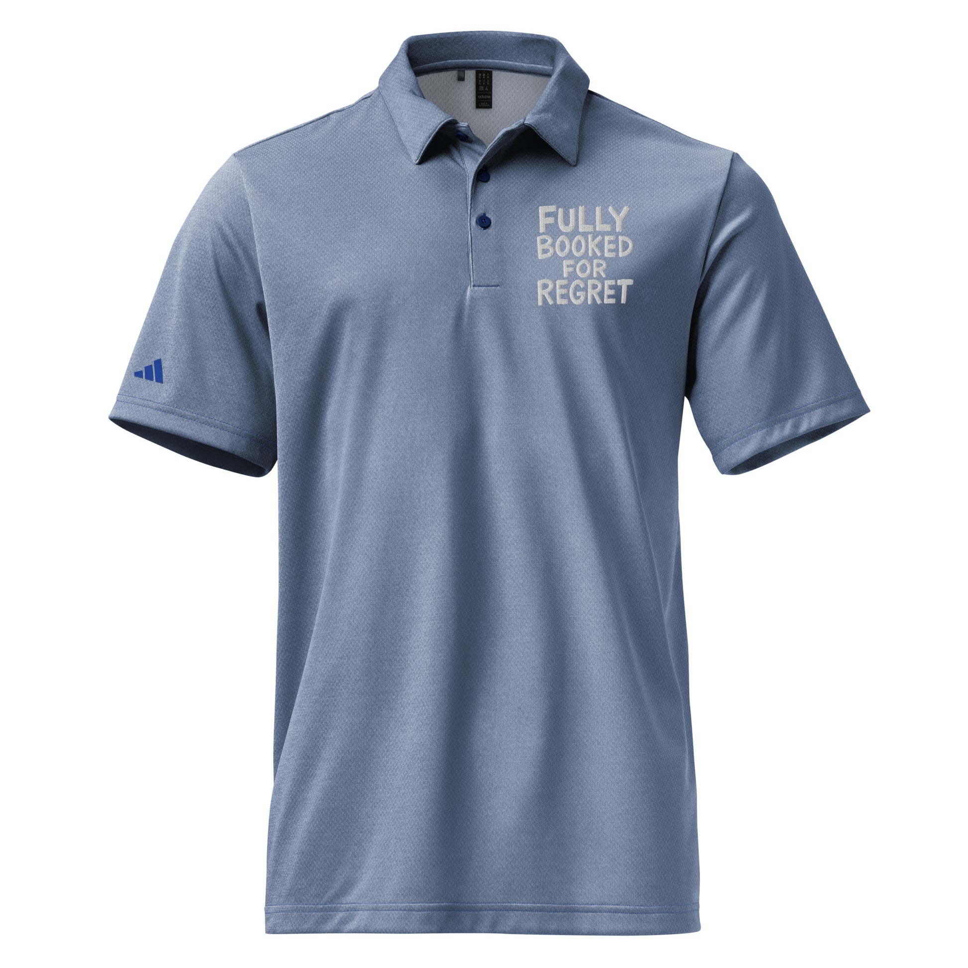 Fully Booked for Regret sarcastic tumbler - collegiate royal melange, front view