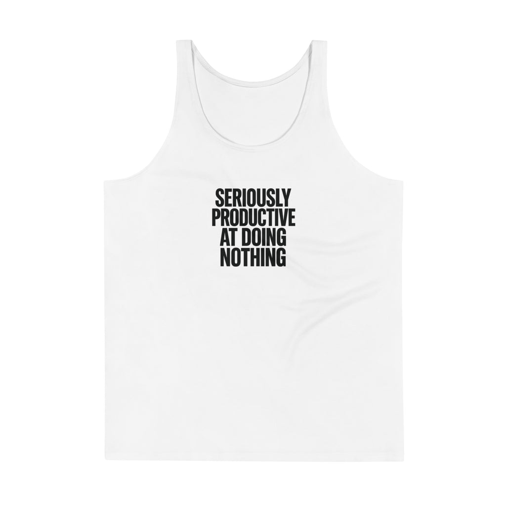Seriously Productive at Doing Nothing sarcastic tank top - print mens, front view