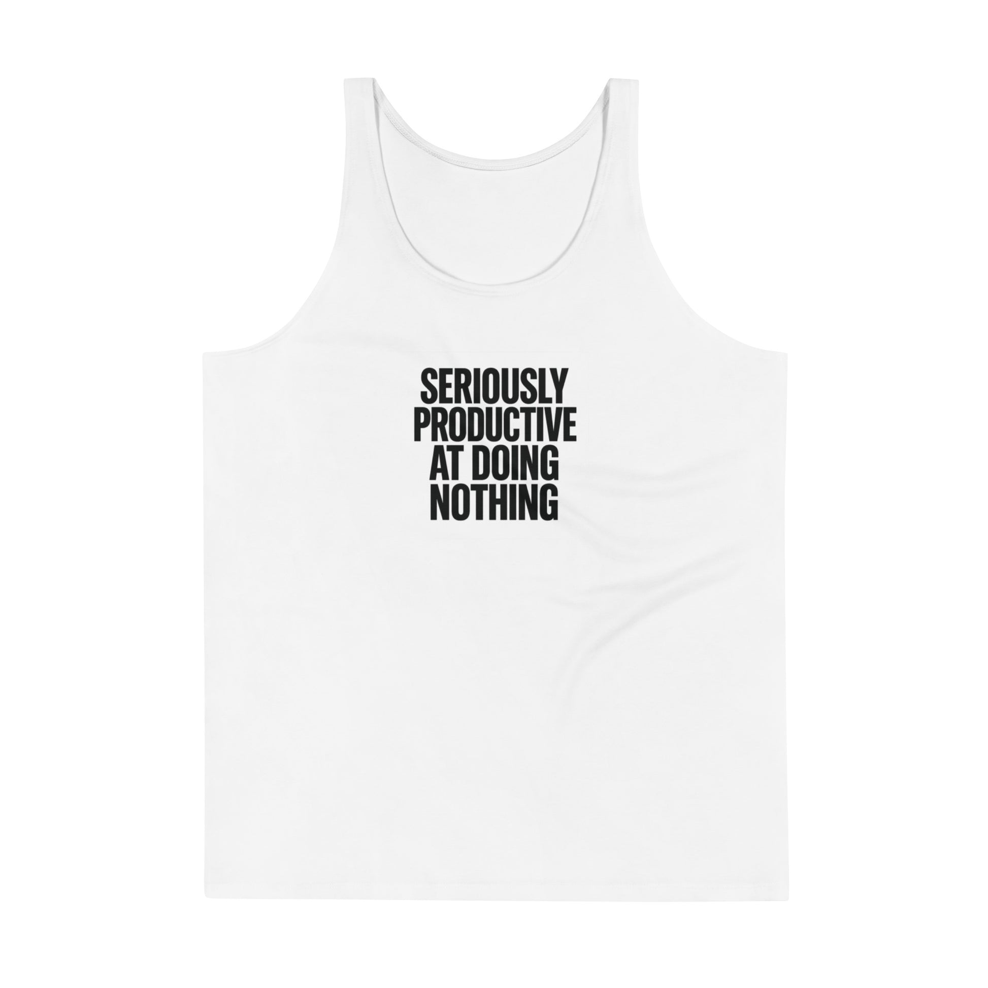 Seriously Productive at Doing Nothing sarcastic tank top - print mens, front view