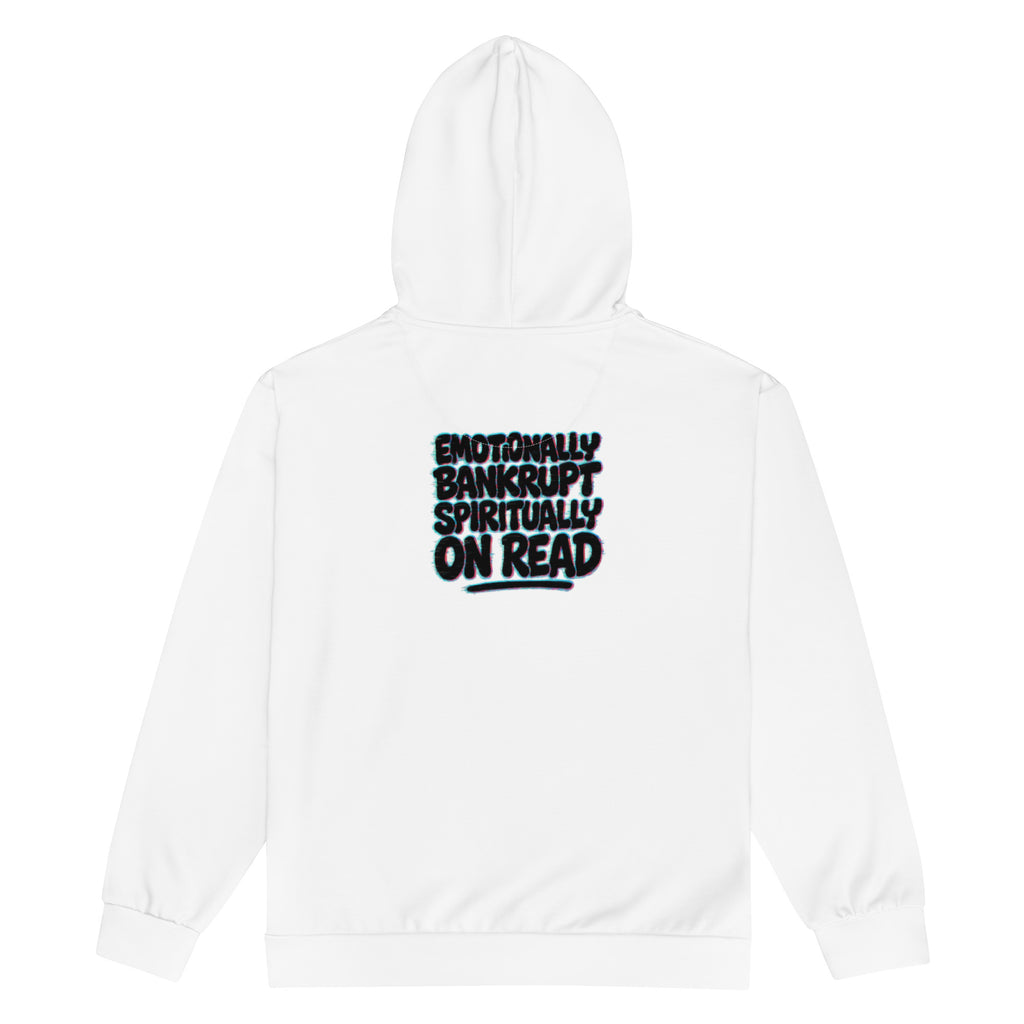 PureSarcasm sarcastic hoodie - zip white, back view
