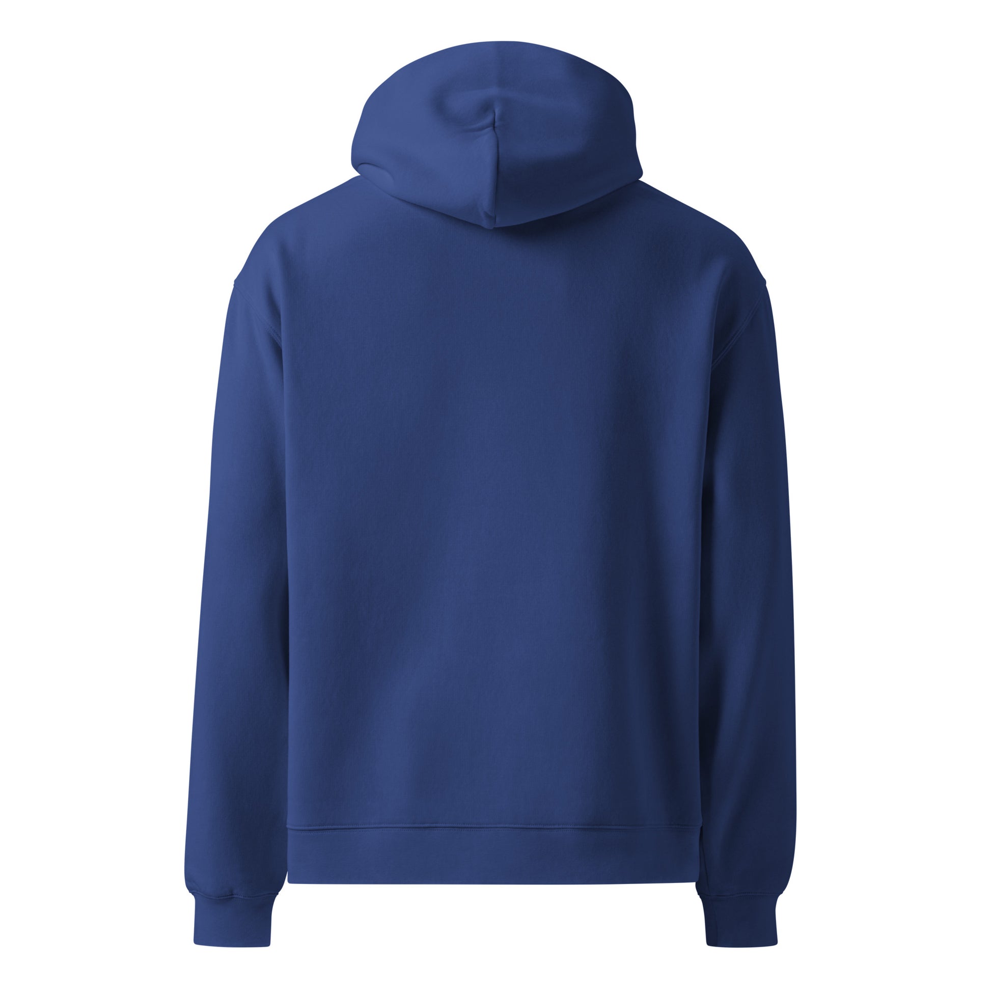 Another Day, Another Breakdown sarcastic hoodie - oversized cobalt, back view