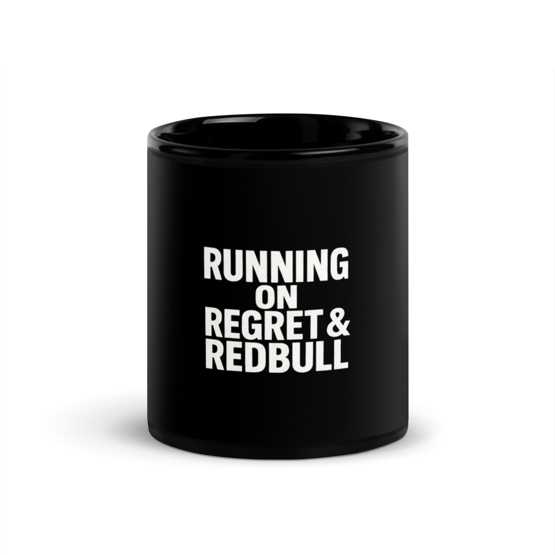 Running on Regret & Redbull - Sarcastic Mug | PureSarcasm in Oz - Front View | Sarcastic Mug | PureSarcasm