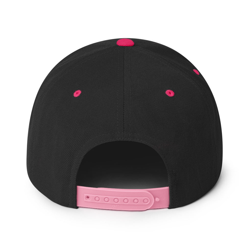 Surviving on Spite & Snacks - Sarcastic Hat in Black Neon Pink - Back View | Sarcastic Hat | PureSarcasm