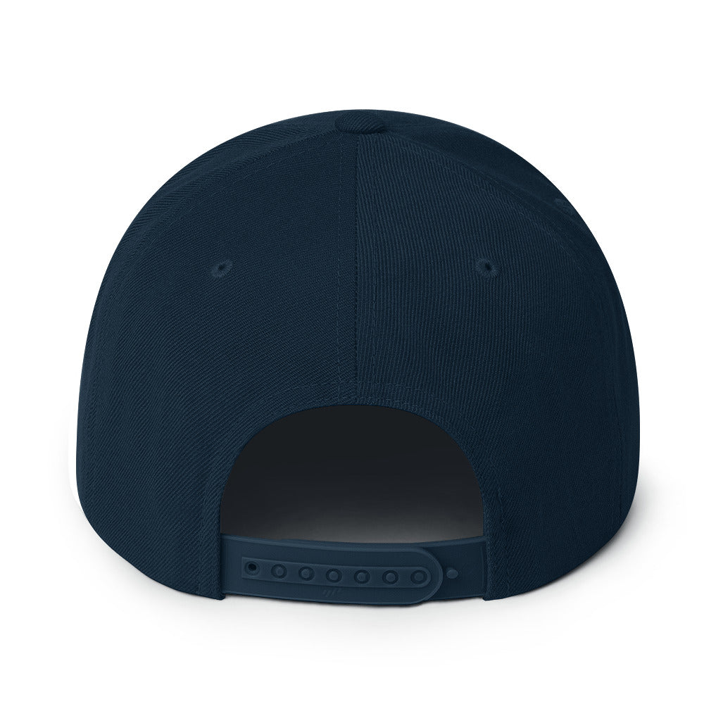 Surviving on Spite & Snacks sarcastic hat - snapback dark navy, back view