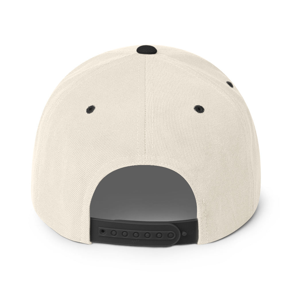 Surviving on Spite & Snacks sarcastic hat - snapback natural black, back view