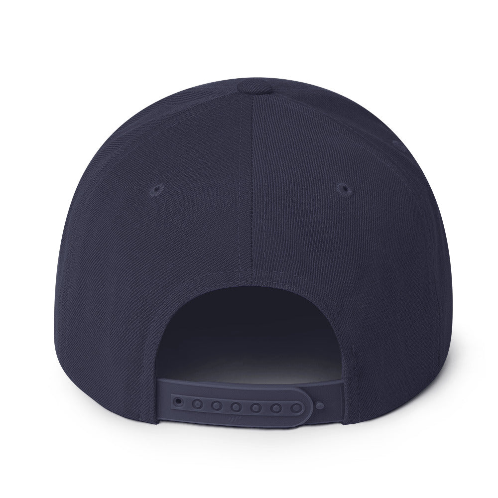 Surviving on Spite & Snacks sarcastic hat - snapback navy, back view