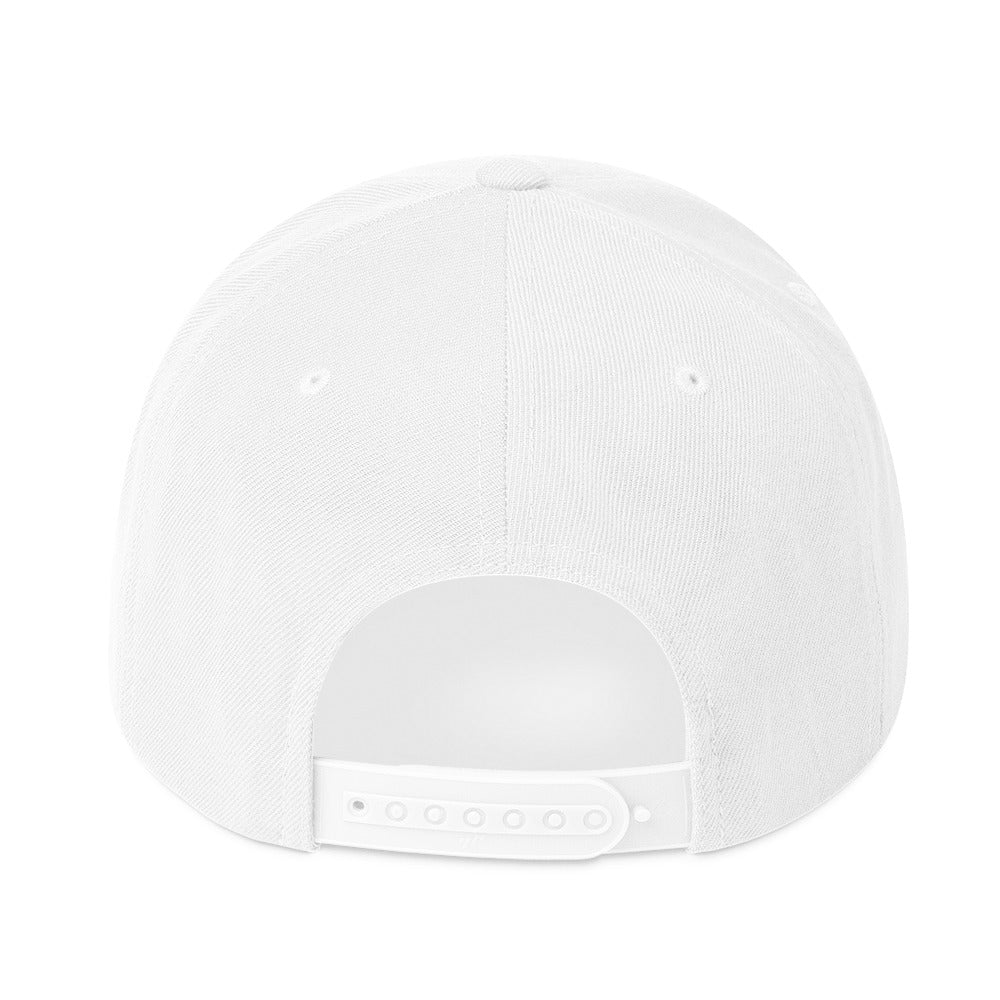 Surviving on Spite & Snacks - Sarcastic Hat in Snapback White - Back View | Sarcastic Hat | PureSarcasm