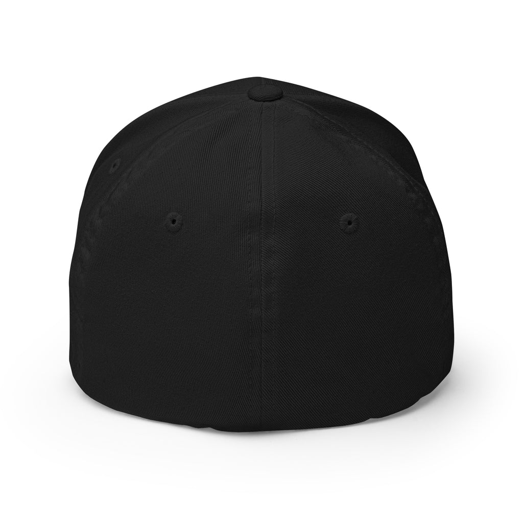 Too Tired To Resign - Sarcastic Hat in Structured Cap Black - Back View | Sarcastic Hat | PureSarcasm