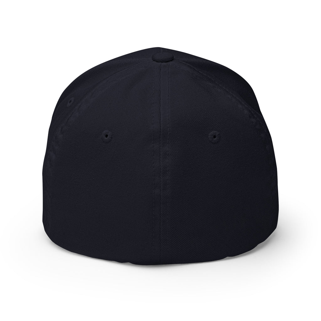 Too Tired To Resign - Sarcastic Hat in Cap Dark Navy - Back View | Sarcastic Hat | PureSarcasm