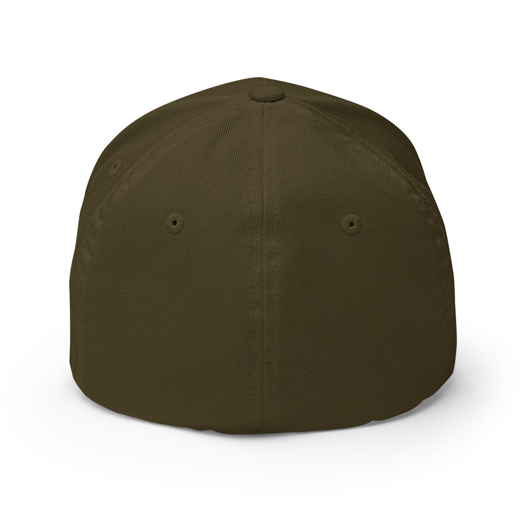 Too Tired To Resign - Sarcastic Hat in Structured Cap Olive - Back View | Sarcastic Hat | PureSarcasm
