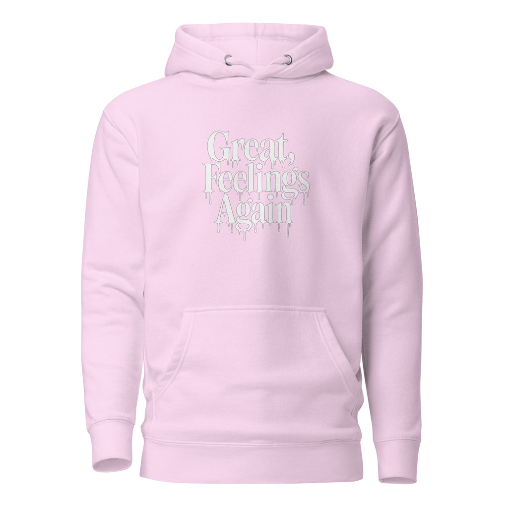 Great, Feelings Again - Sarcastic Hoodie | PureSarcasm in Pullover Hoodie Lavender - Front View | Sarcastic Hoodie | PureSarcasm