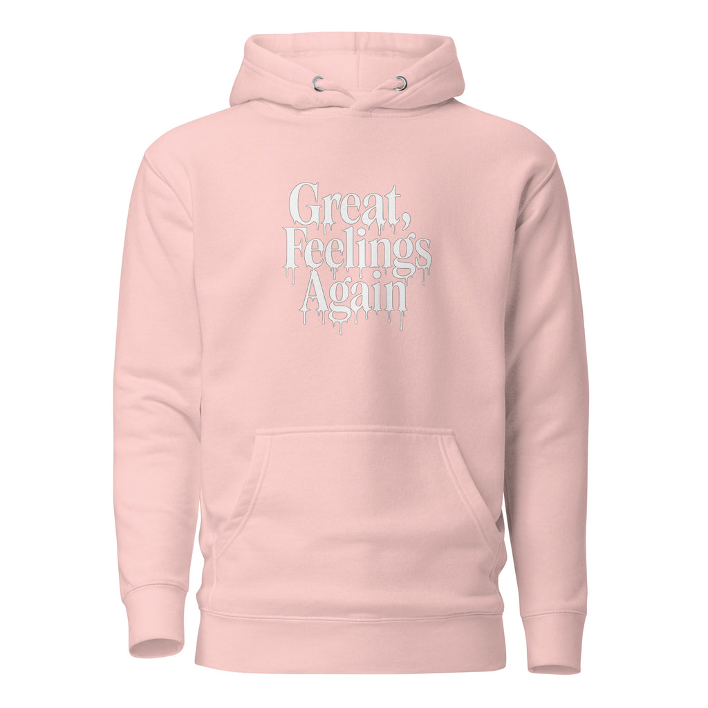 Great, Feelings Again - Sarcastic Hoodie | PureSarcasm in Hoodie Light Pink - Front View | Sarcastic Hoodie | PureSarcasm