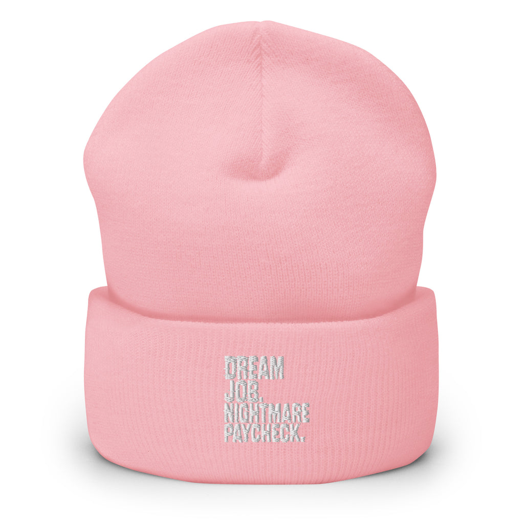 PureSarcasm sarcastic beanie - baby pink, front view