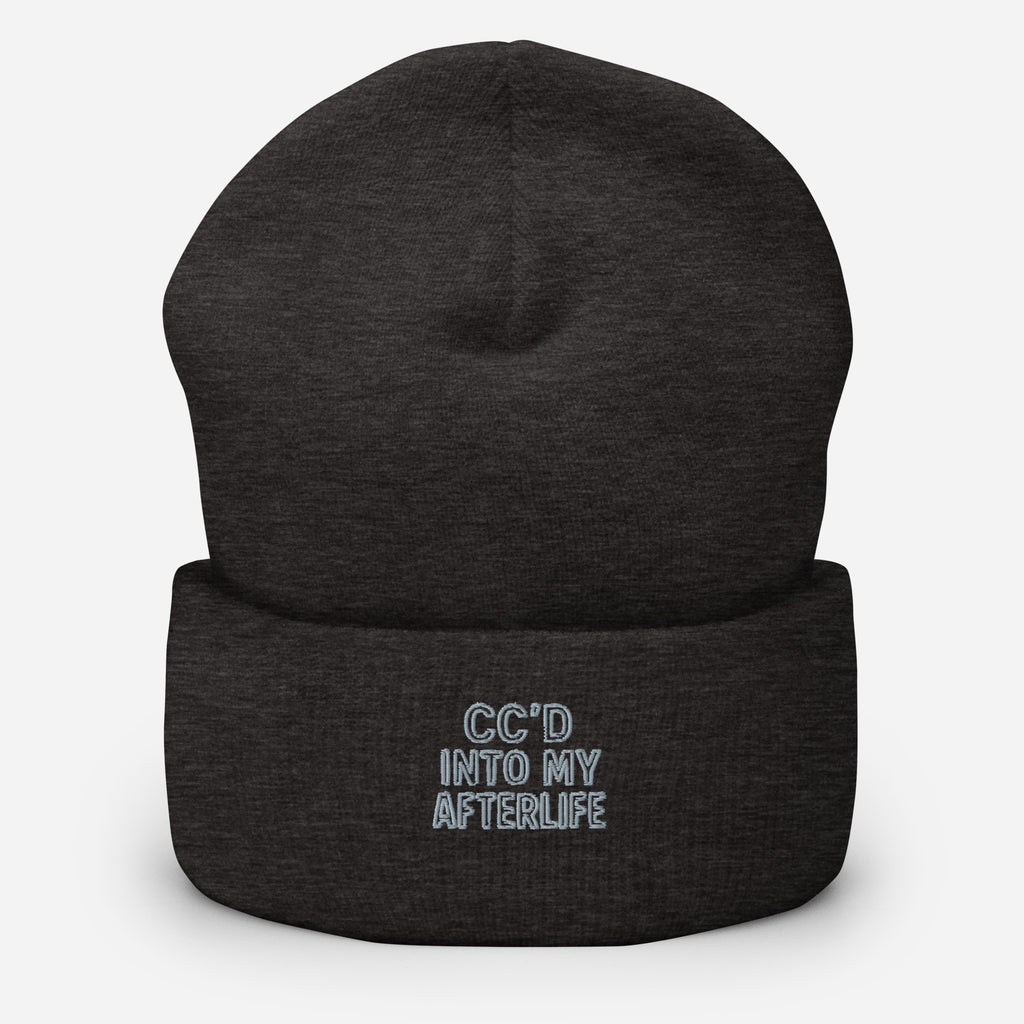 PureSarcasm sarcastic beanie - dark grey, front view