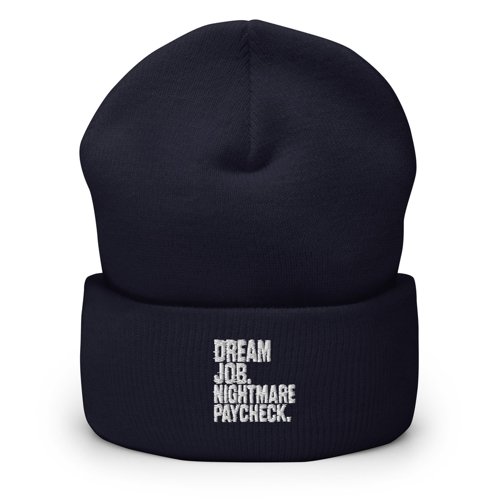 PureSarcasm sarcastic beanie - navy, front view