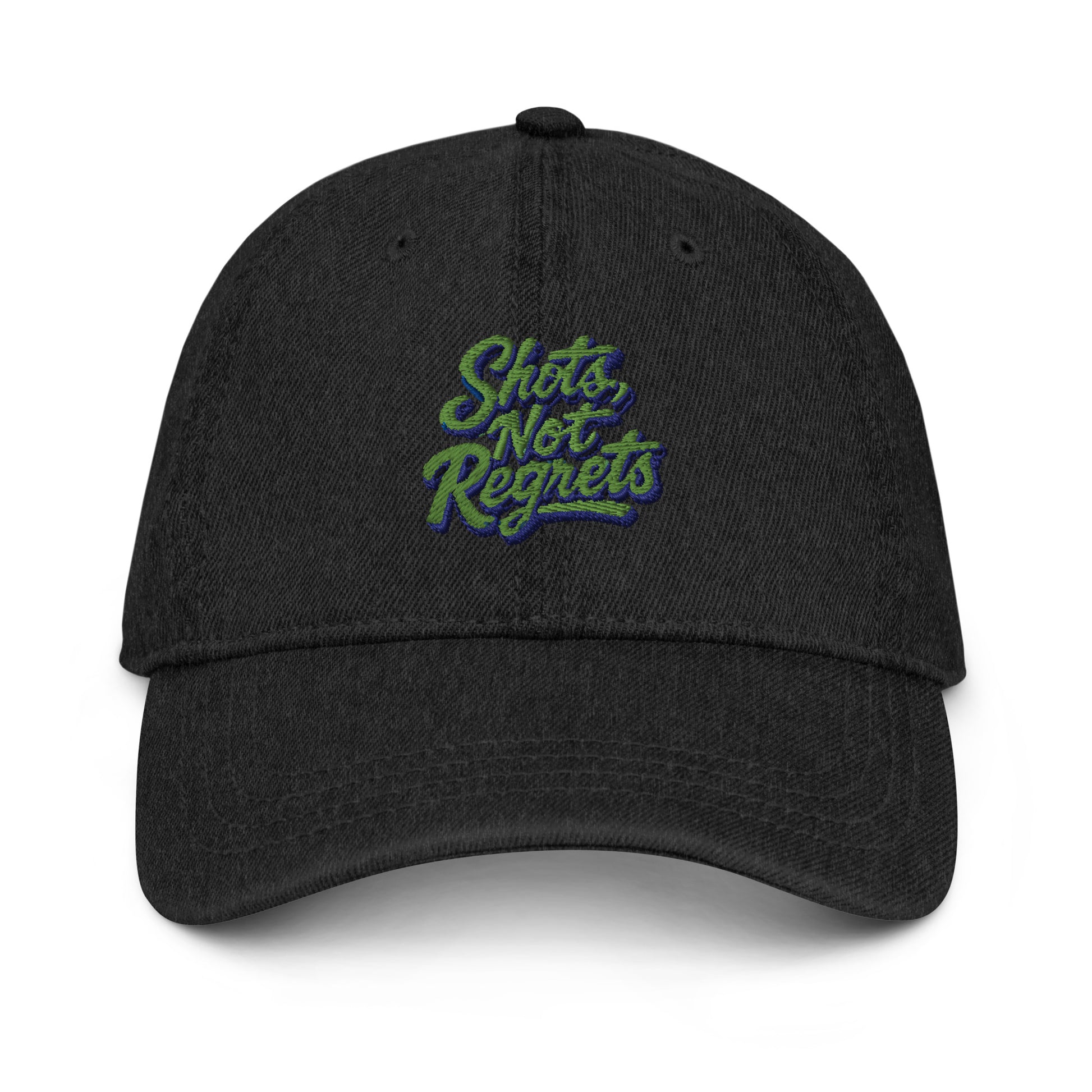 Shots, Not Regrets - Sarcastic Hats | PureSarcasm in Hat Black - Front View | Sarcastic Hats | PureSarcasm