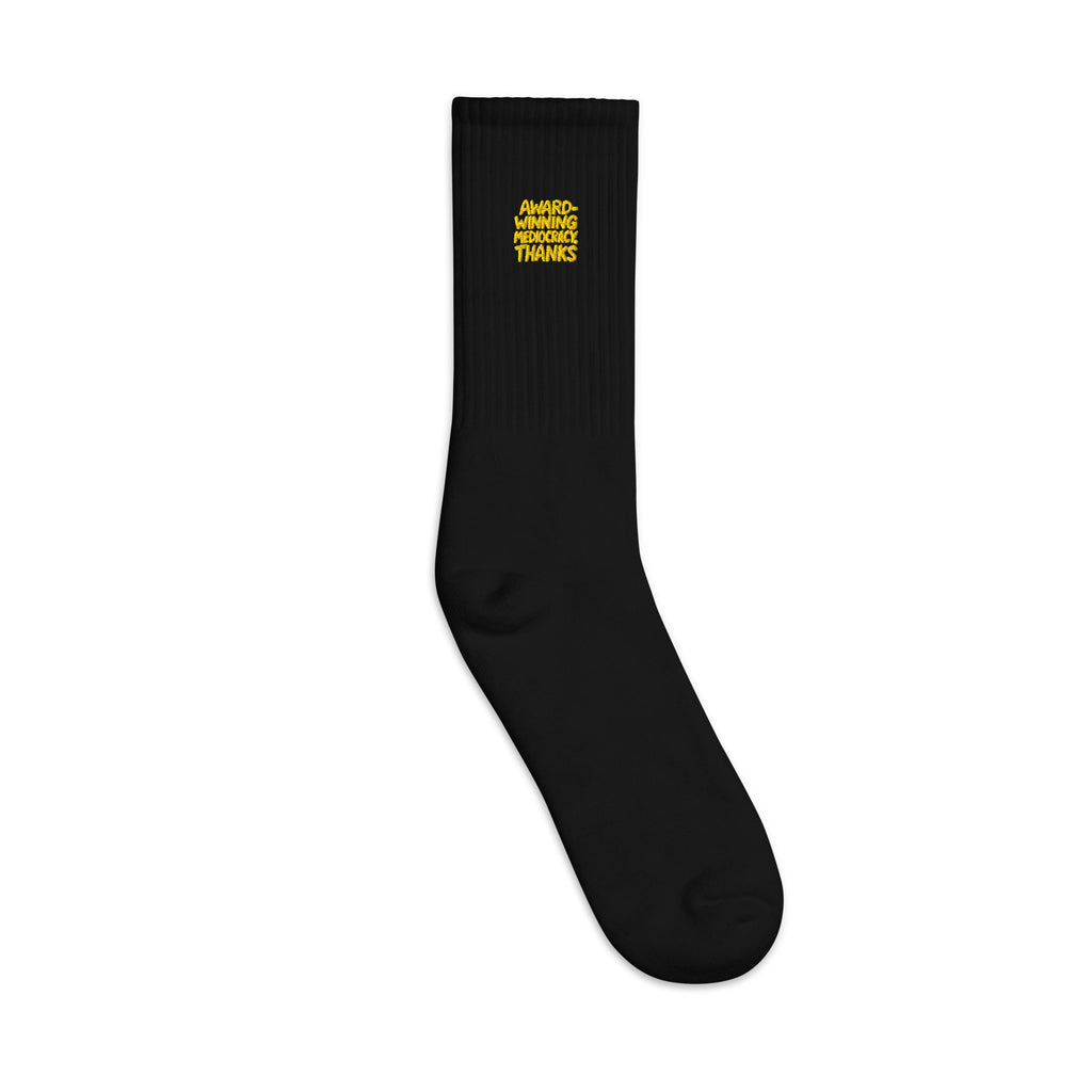 Award-Winning Mediocracy, Thanks sarcastic socks