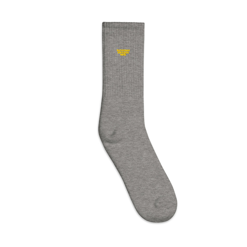 Valedictorian, Now Folding Pants - Sarcastic Socks | PureSarcasm in Socks Heather Grey - Outside View | Sarcastic Sock | PureSarcasm