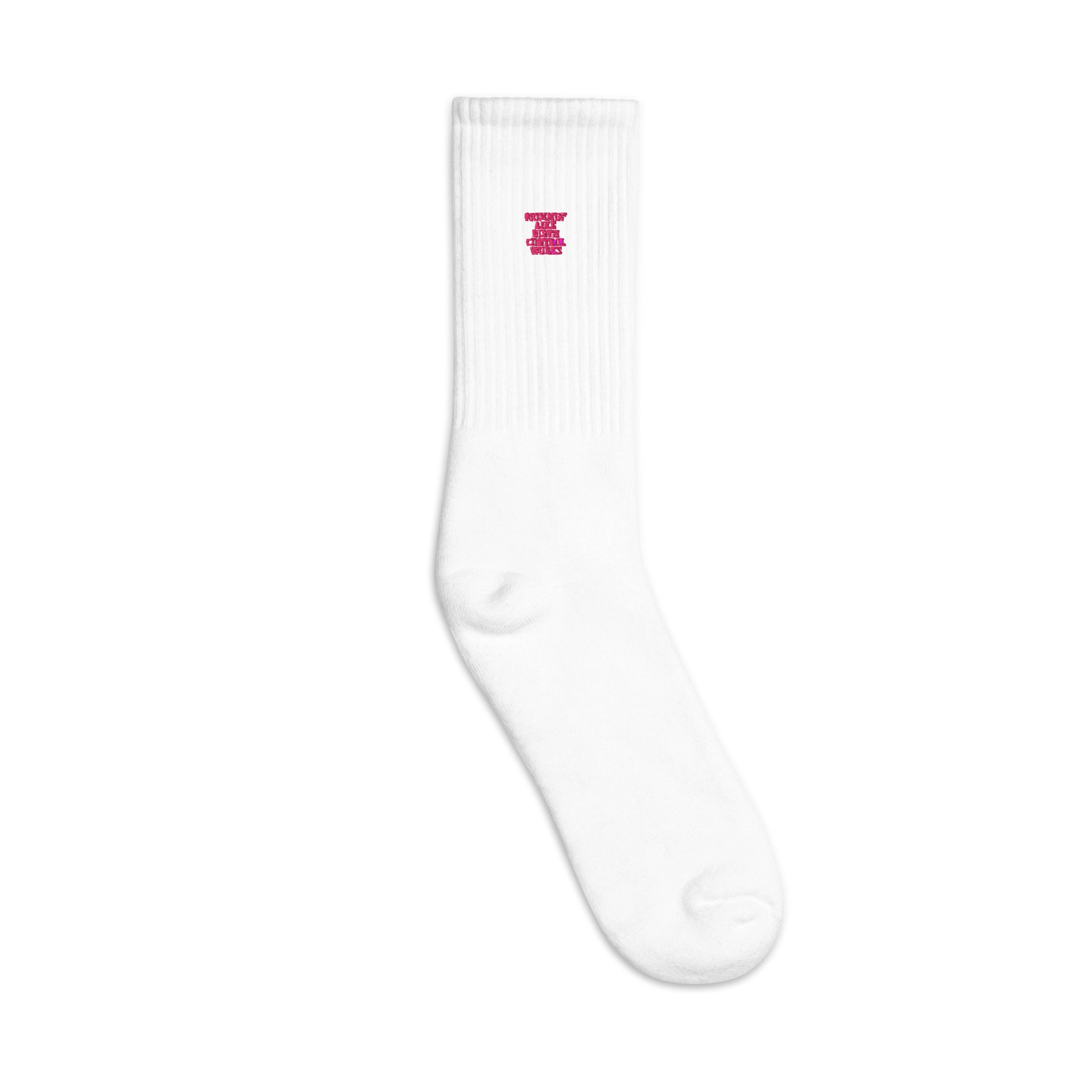 Mommin’ Like Birth Control Works - Sarcastic Socks | PureSarcasm in Crew Socks White - Outside View | Sarcastic Sock | PureSarcasm