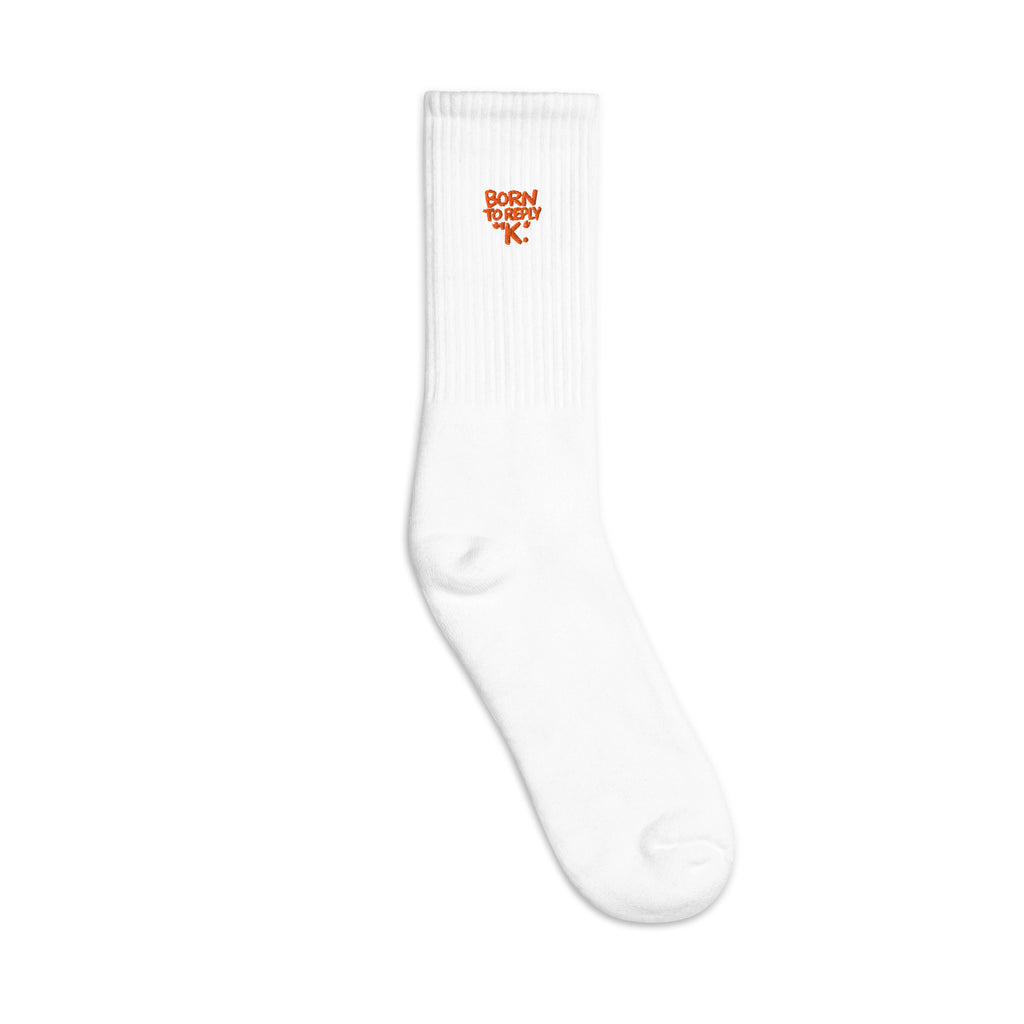 Born to Reply 'K'. sarcastic socks