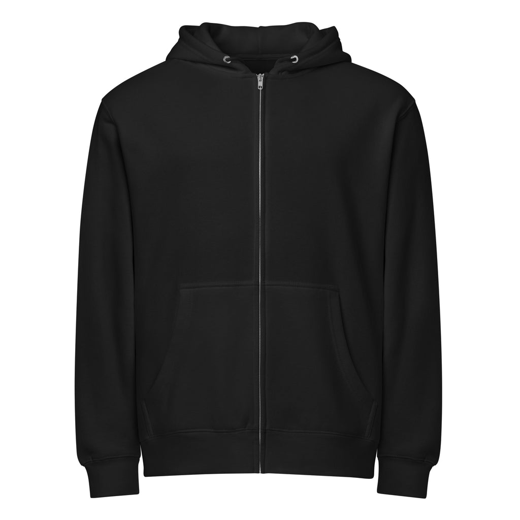 Hard Pass on Everything sarcastic hoodie - zip black, front view