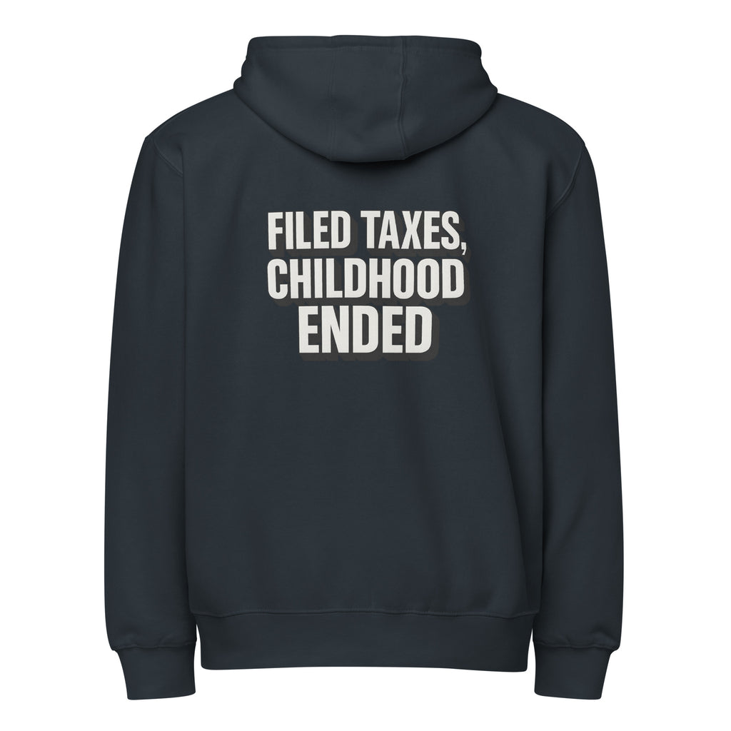 PureSarcasm sarcastic hoodie - zip navy, back view