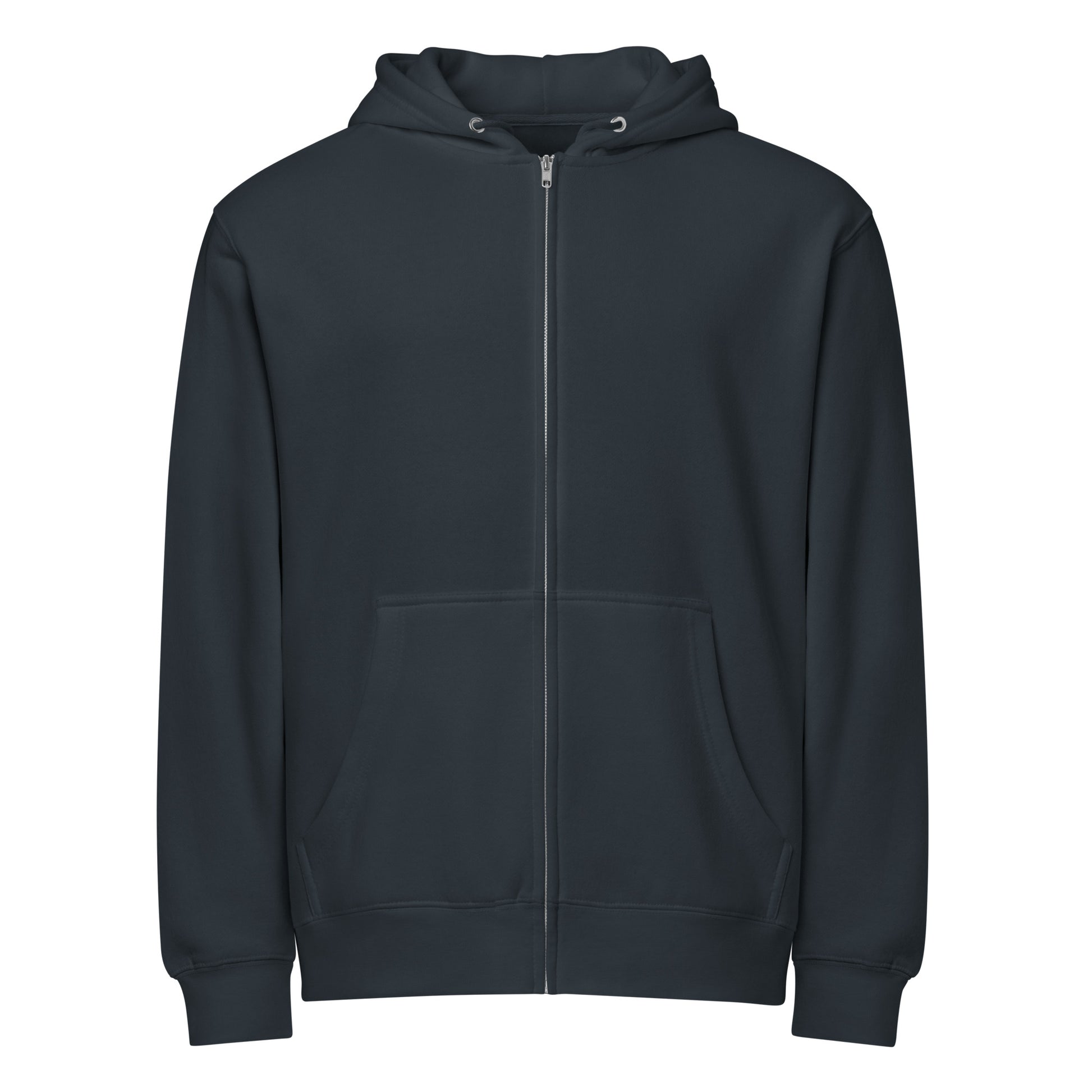 Hard Pass on Everything sarcastic hoodie - zip navy, front view