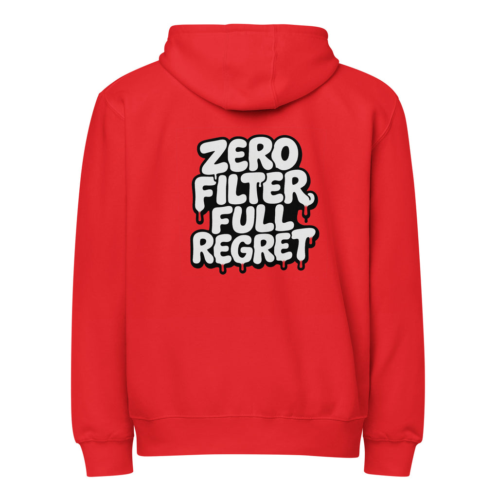 PureSarcasm sarcastic hoodie - zip red, back view