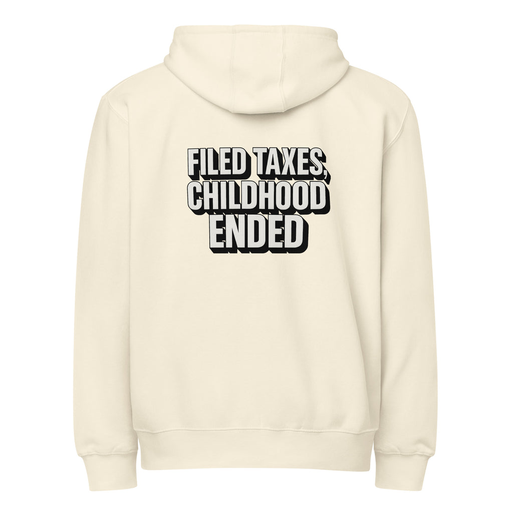 PureSarcasm sarcastic hoodie - zip sandshell, back view