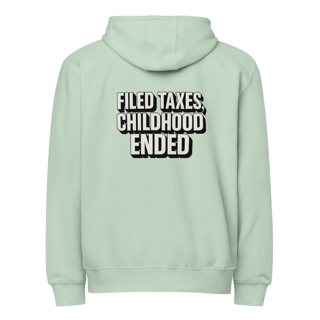 PureSarcasm sarcastic hoodie - zip seafoam, back view