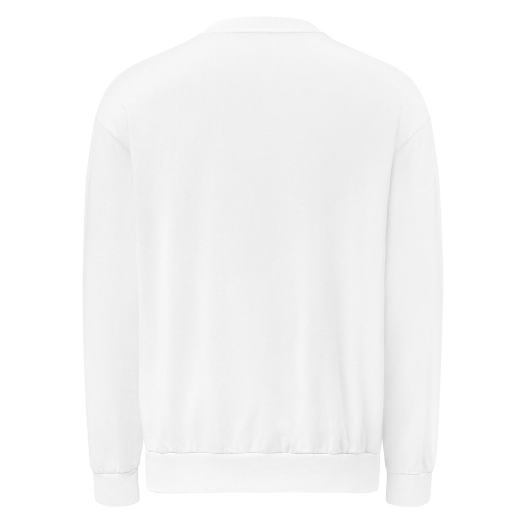 Winning at Life (Technically Alive) sarcastic sweatshirt - white, back view
