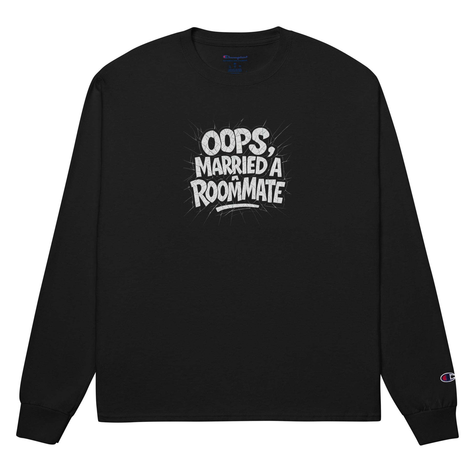 PureSarcasm sarcastic long sleeve shirt - black, front view
