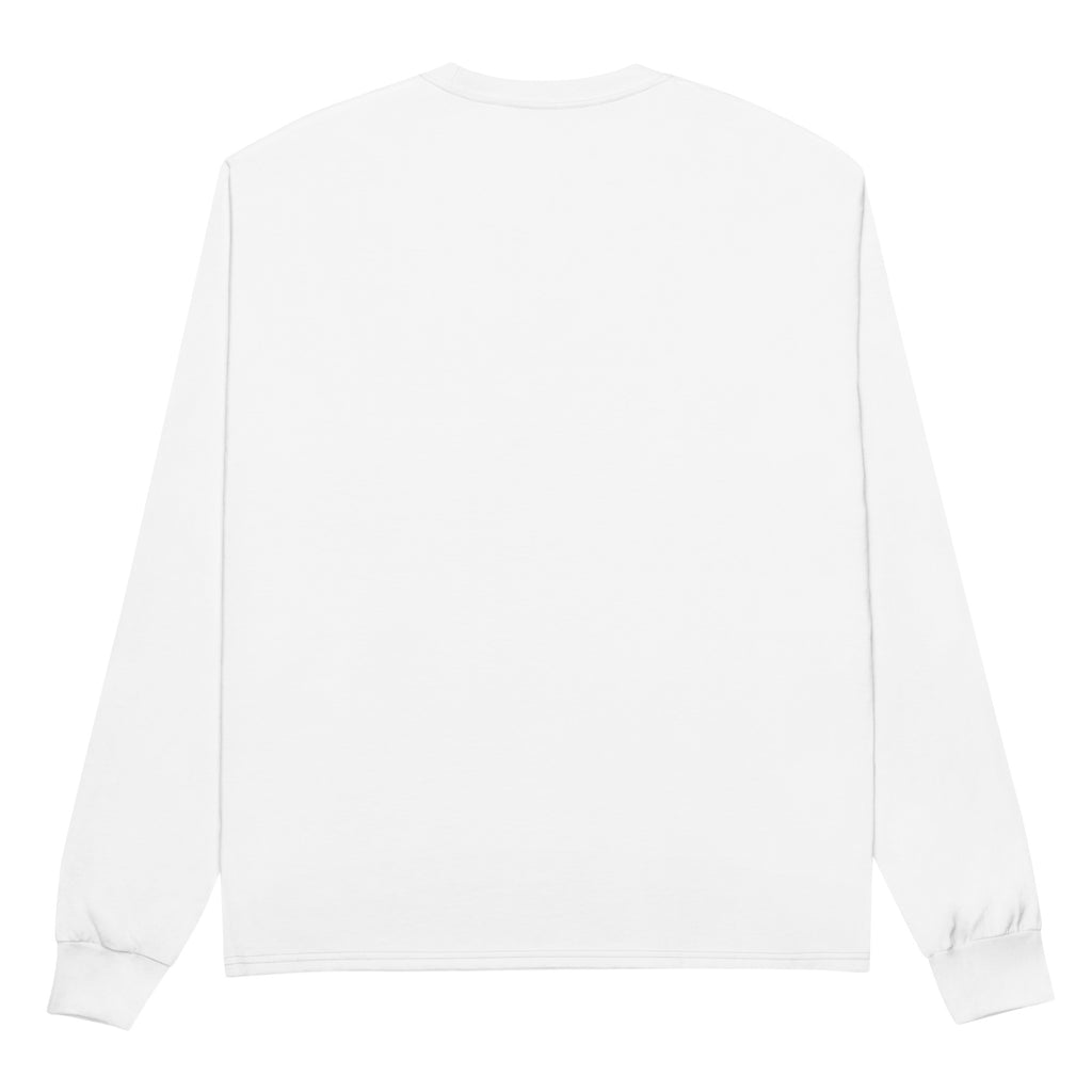 Clinging to Sanity for Sport - Sarcastic Long Sleeve Shirt in Sleeve Shirt White - Back View | Sarcastic Long sleeve | PureSarcasm