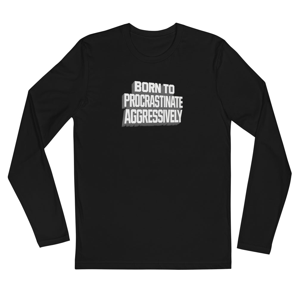 PureSarcasm sarcastic long sleeve shirt - black, front view
