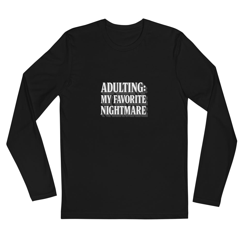 PureSarcasm sarcastic long sleeve shirt - black, front view