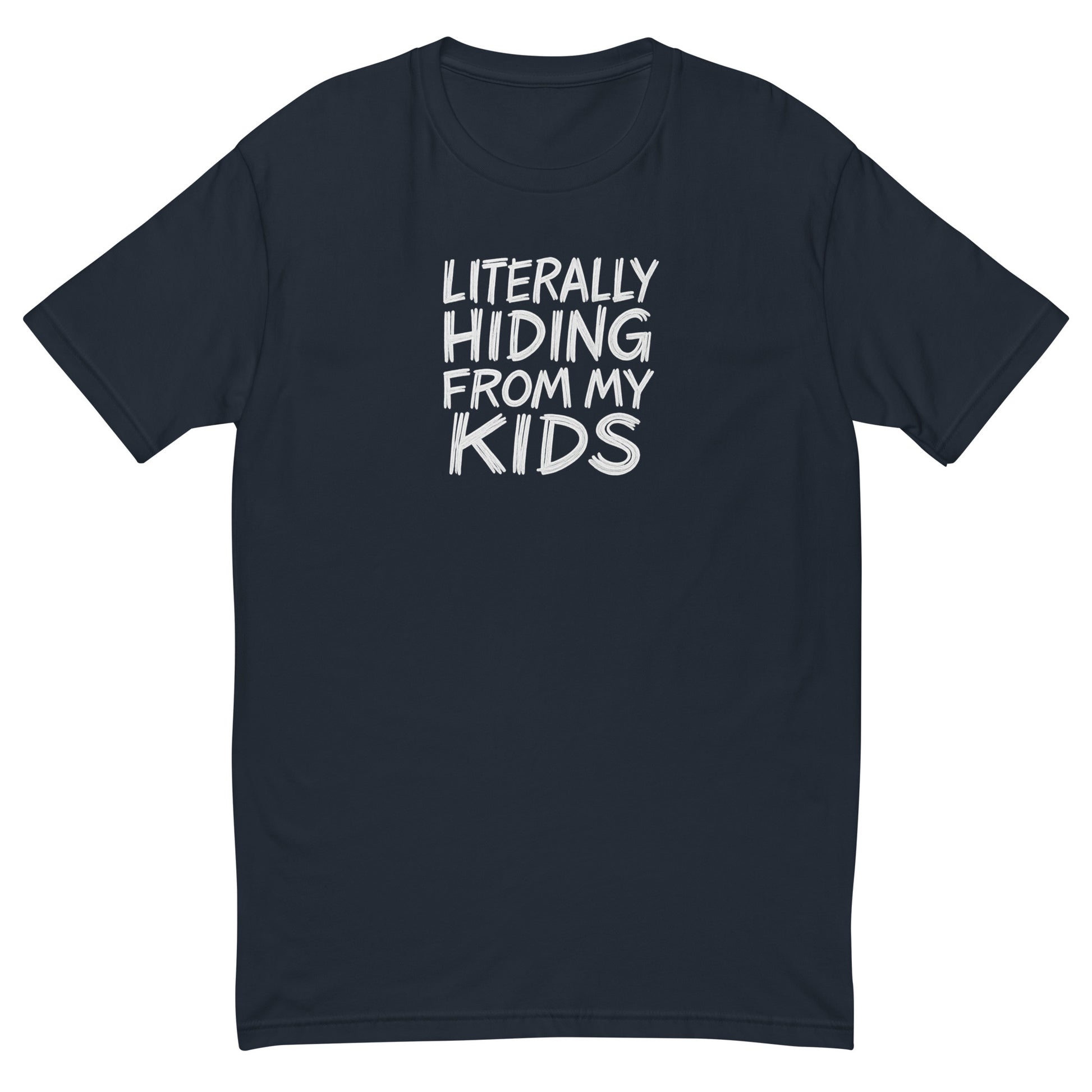 Literally Hiding from My Kids sarcastic tumbler - midnight navy, front view
