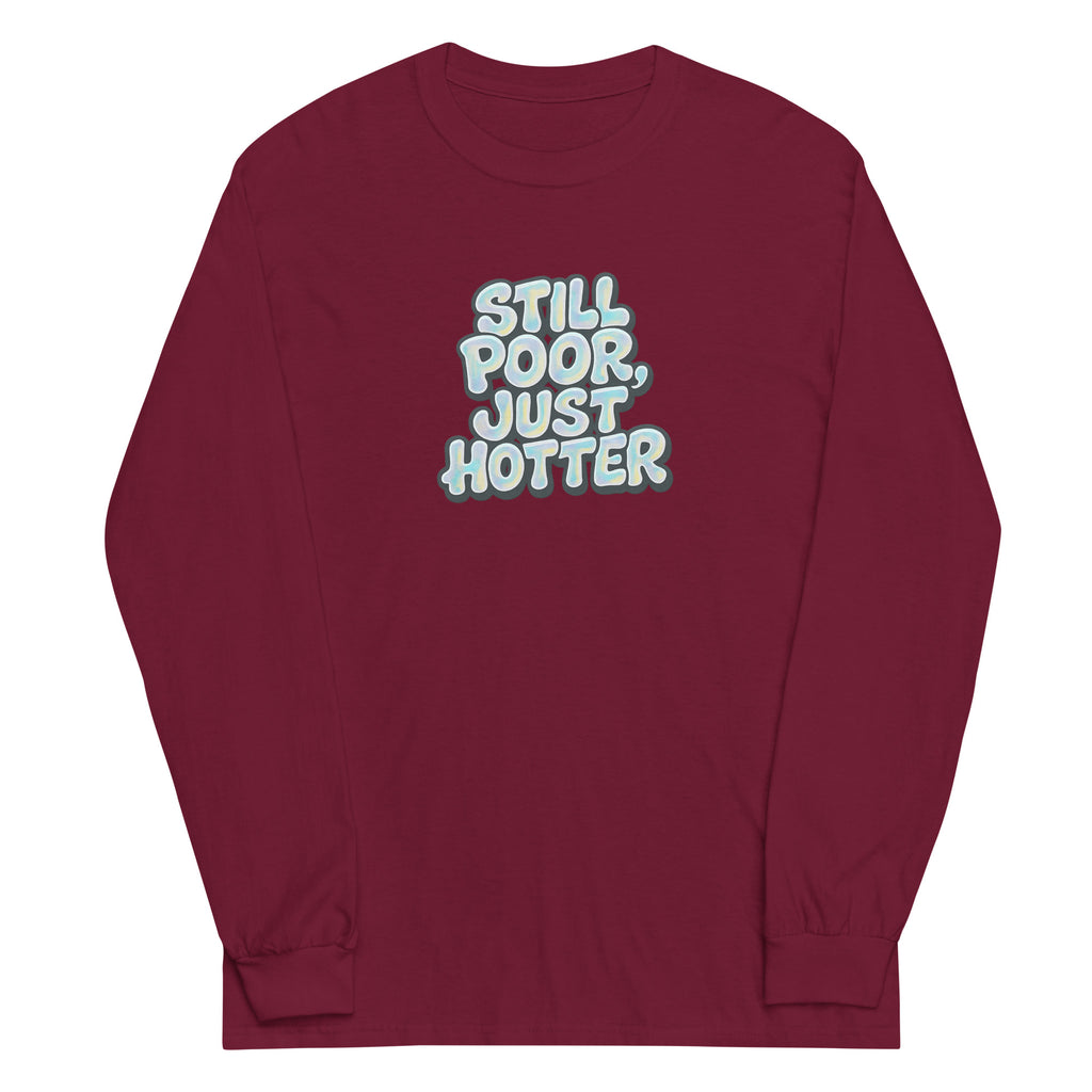 PureSarcasm sarcastic long sleeve shirt - maroon, front view