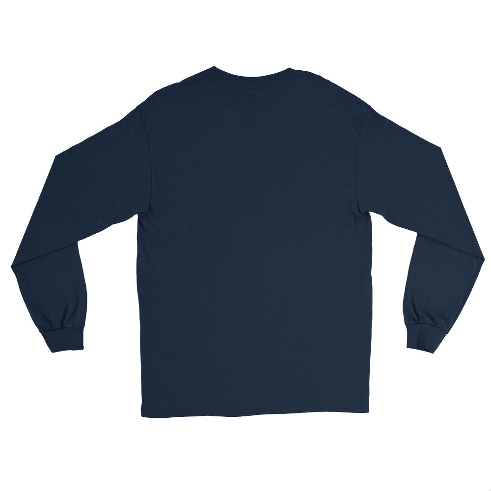 Plans Made, Immediately Regretted sarcastic long sleeve shirt - navy, back view