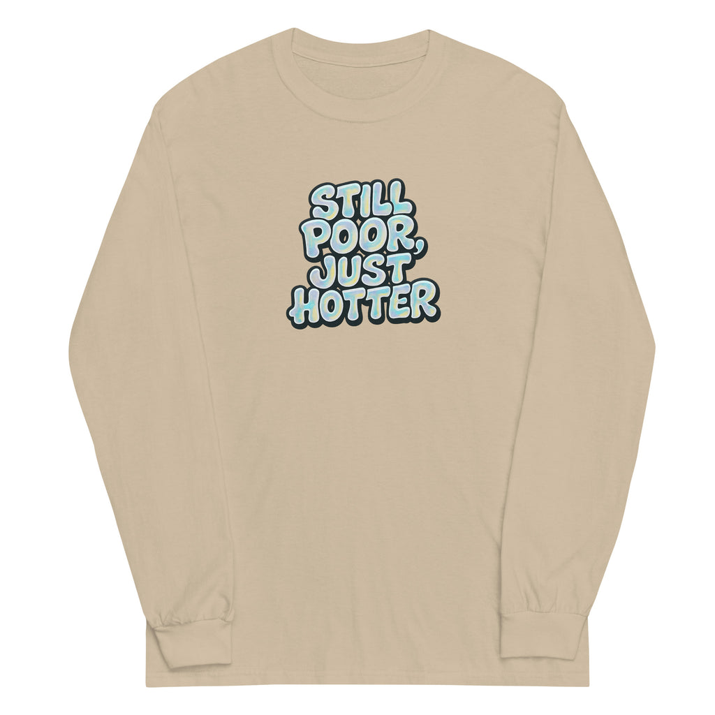 PureSarcasm sarcastic long sleeve shirt - sand, front view
