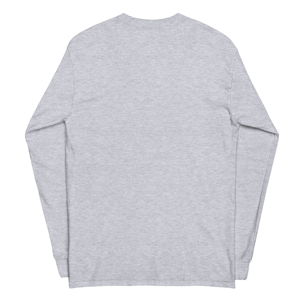 PureSarcasm sarcastic long sleeve shirt - sport grey, back view