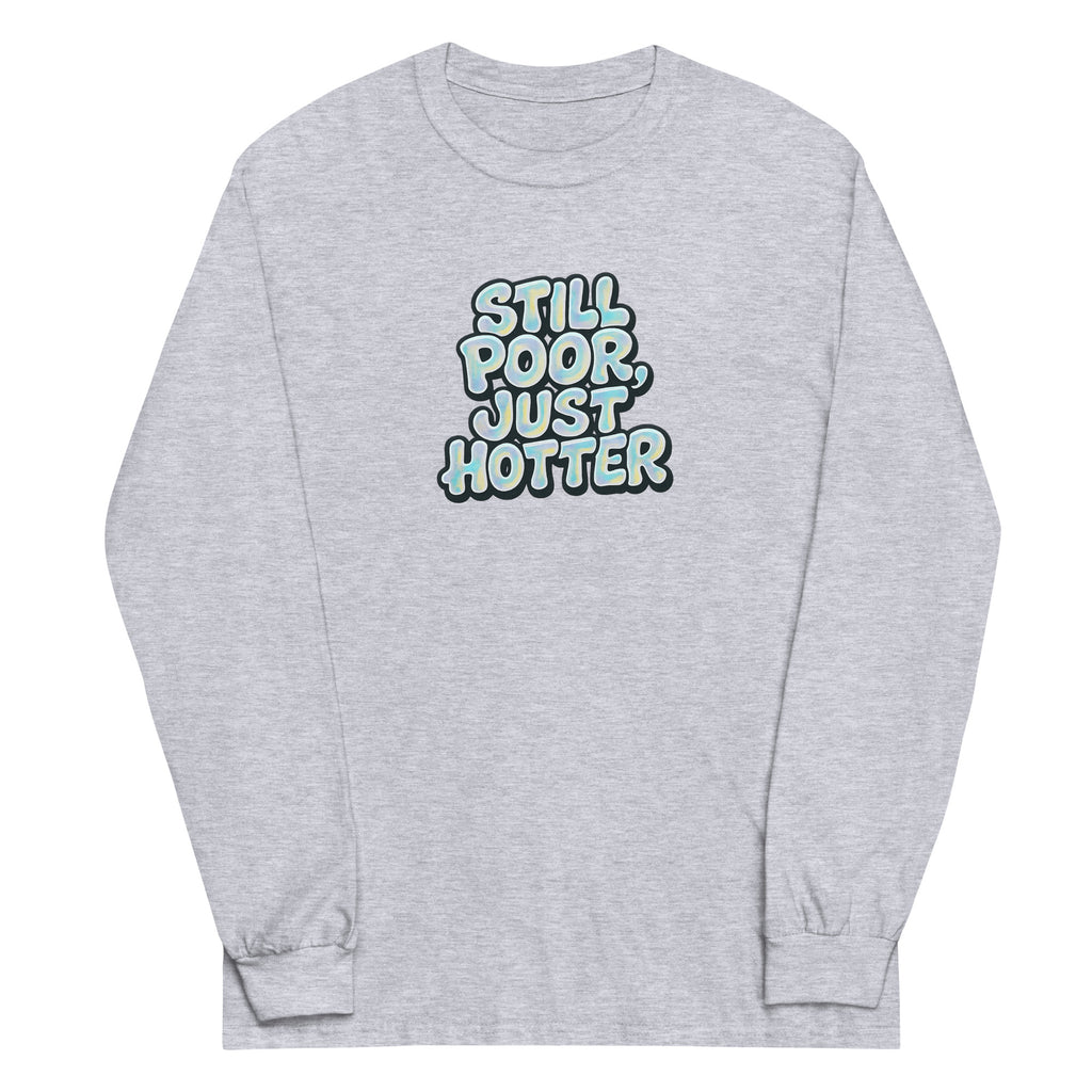 PureSarcasm sarcastic long sleeve shirt - sport grey, front view
