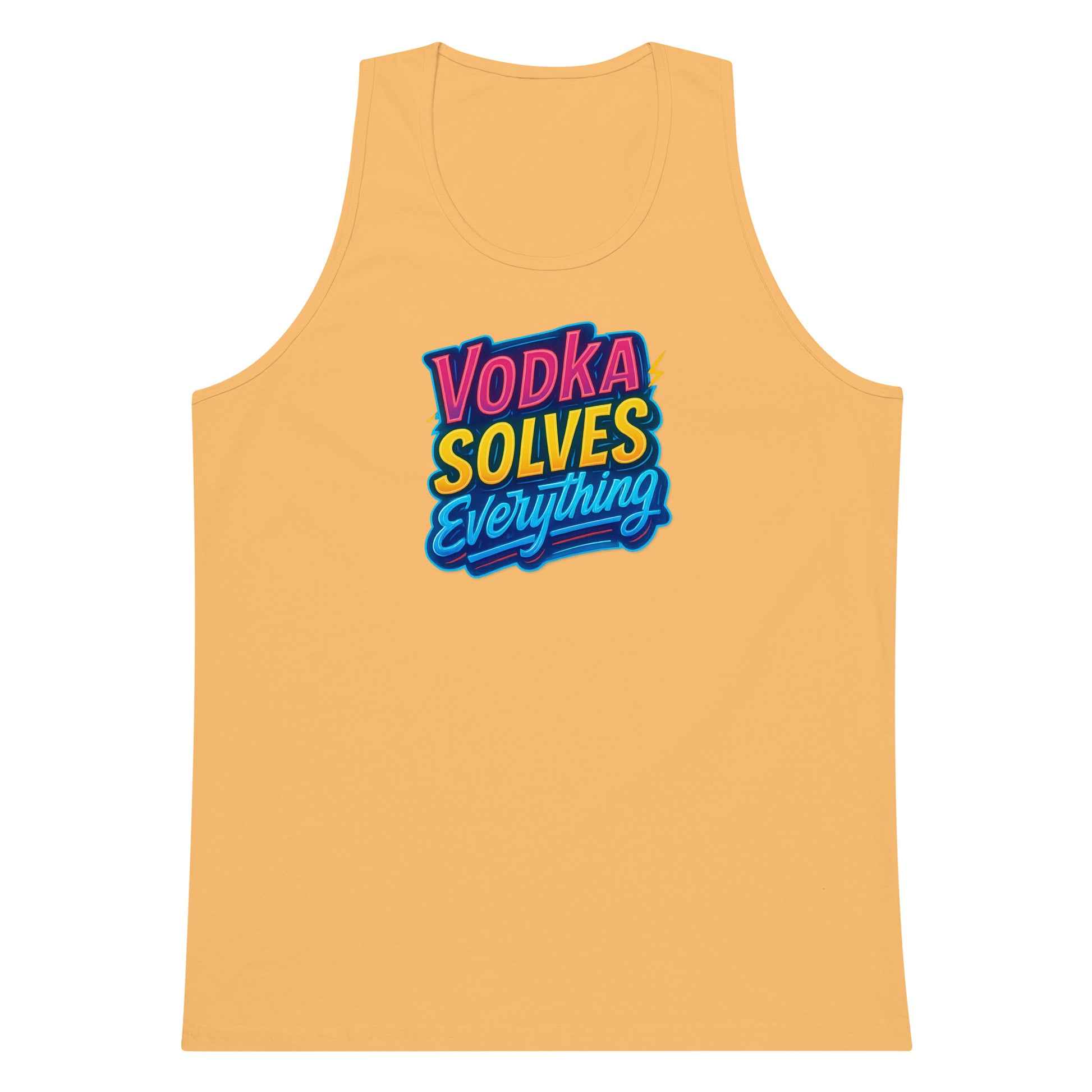 Vodka Solves Everything - Sarcastic Tank Tops | PureSarcasm in Premium Tank - Front View | Sarcastic Tank Tops | PureSarcasm