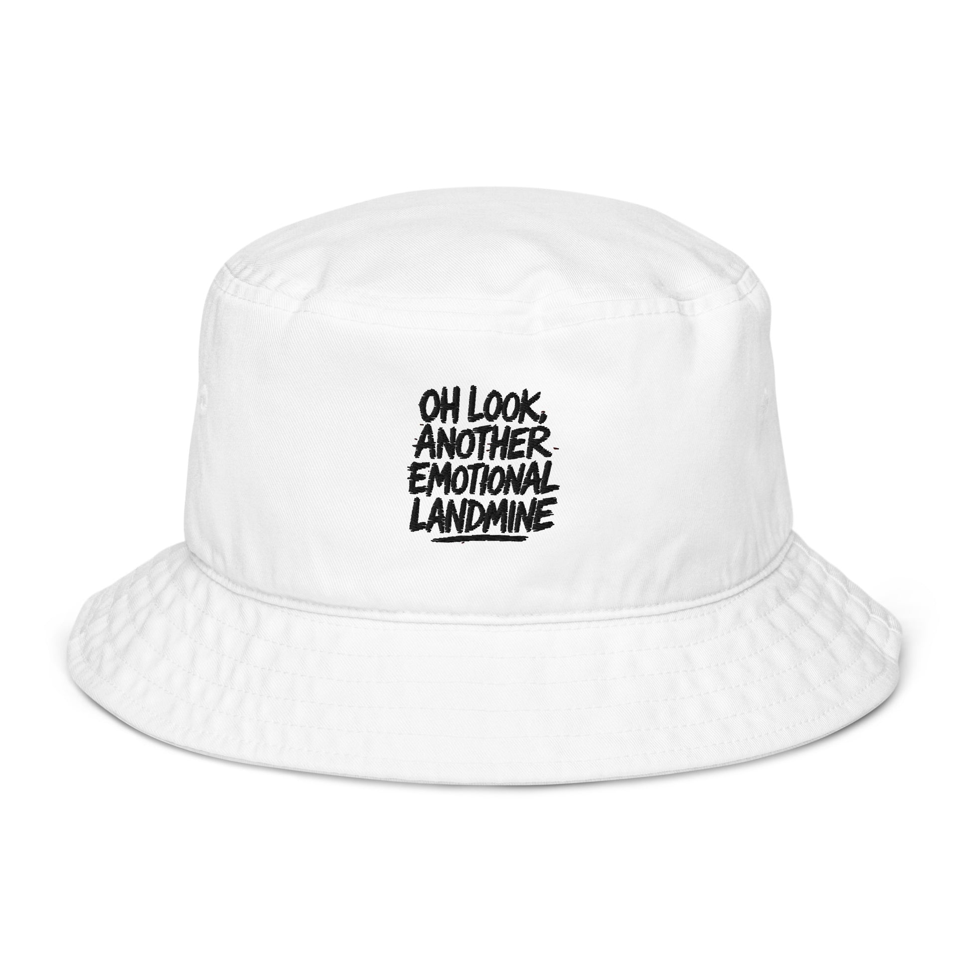 Oh Look, Another Emotional Landmine - Sarcastic Hat | PureSarcasm in Hat Bio White - Front View | Sarcastic Hat | PureSarcasm