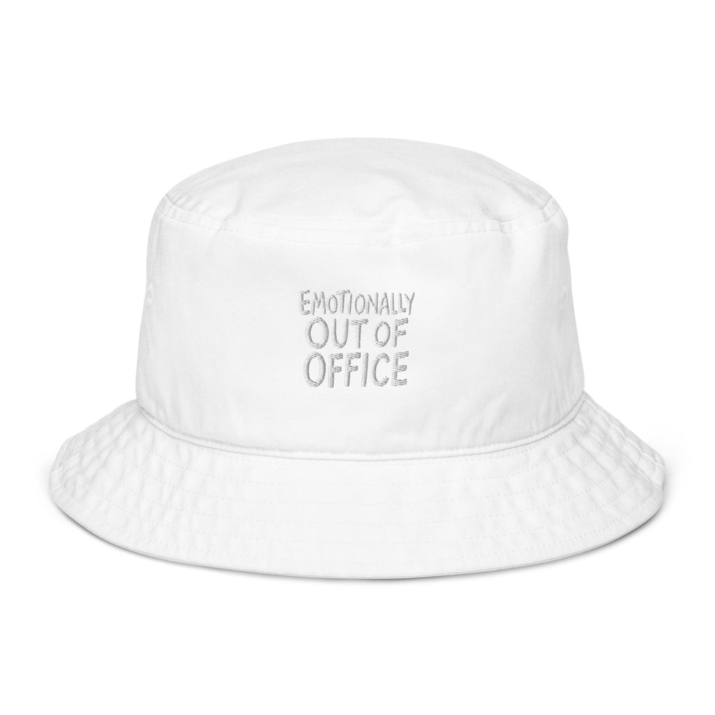 Emotionally Out of Office sarcastic hat - bio white, front view