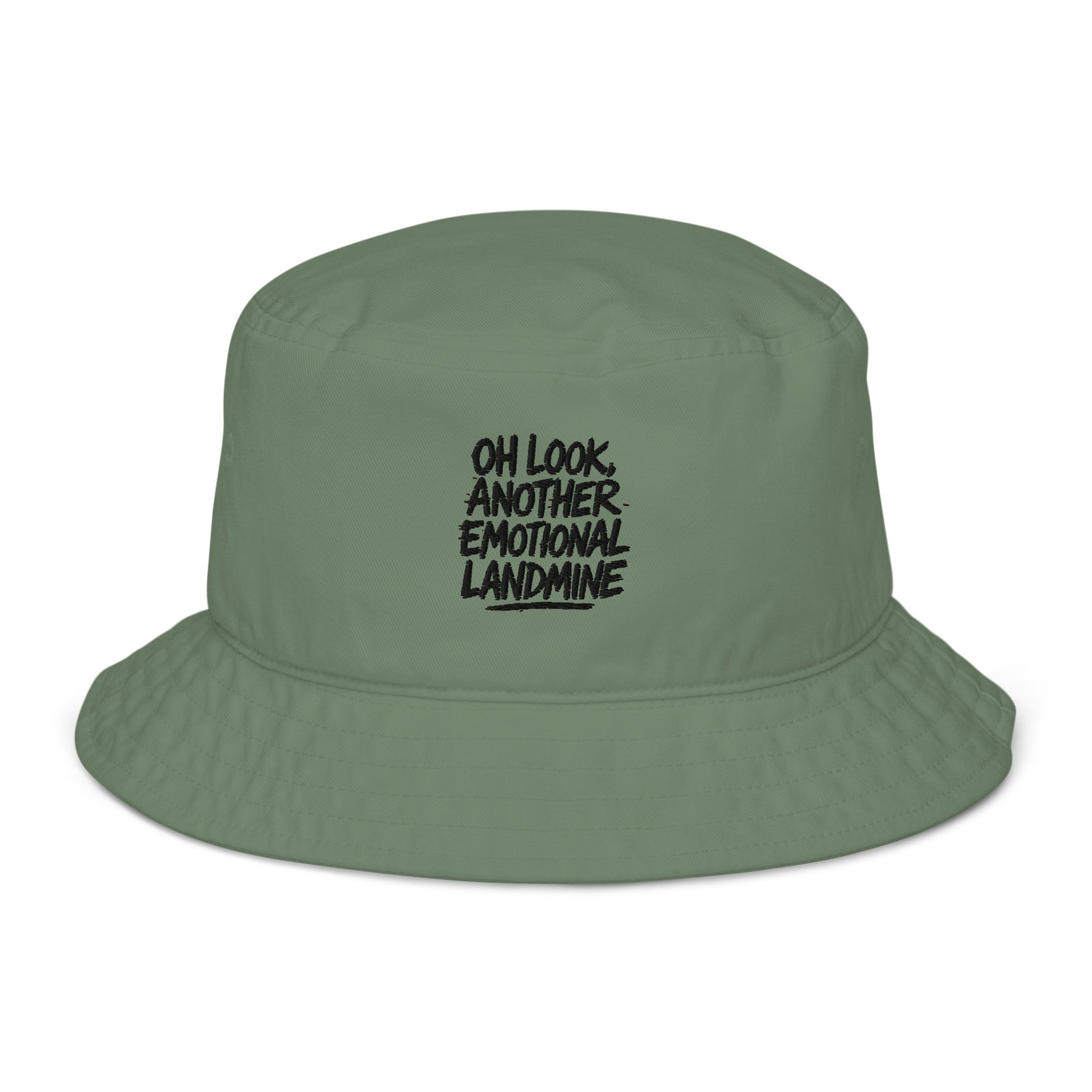 Oh Look, Another Emotional Landmine - Sarcastic Hat | PureSarcasm in Bucket Hat Dill - Front View | Sarcastic Hat | PureSarcasm