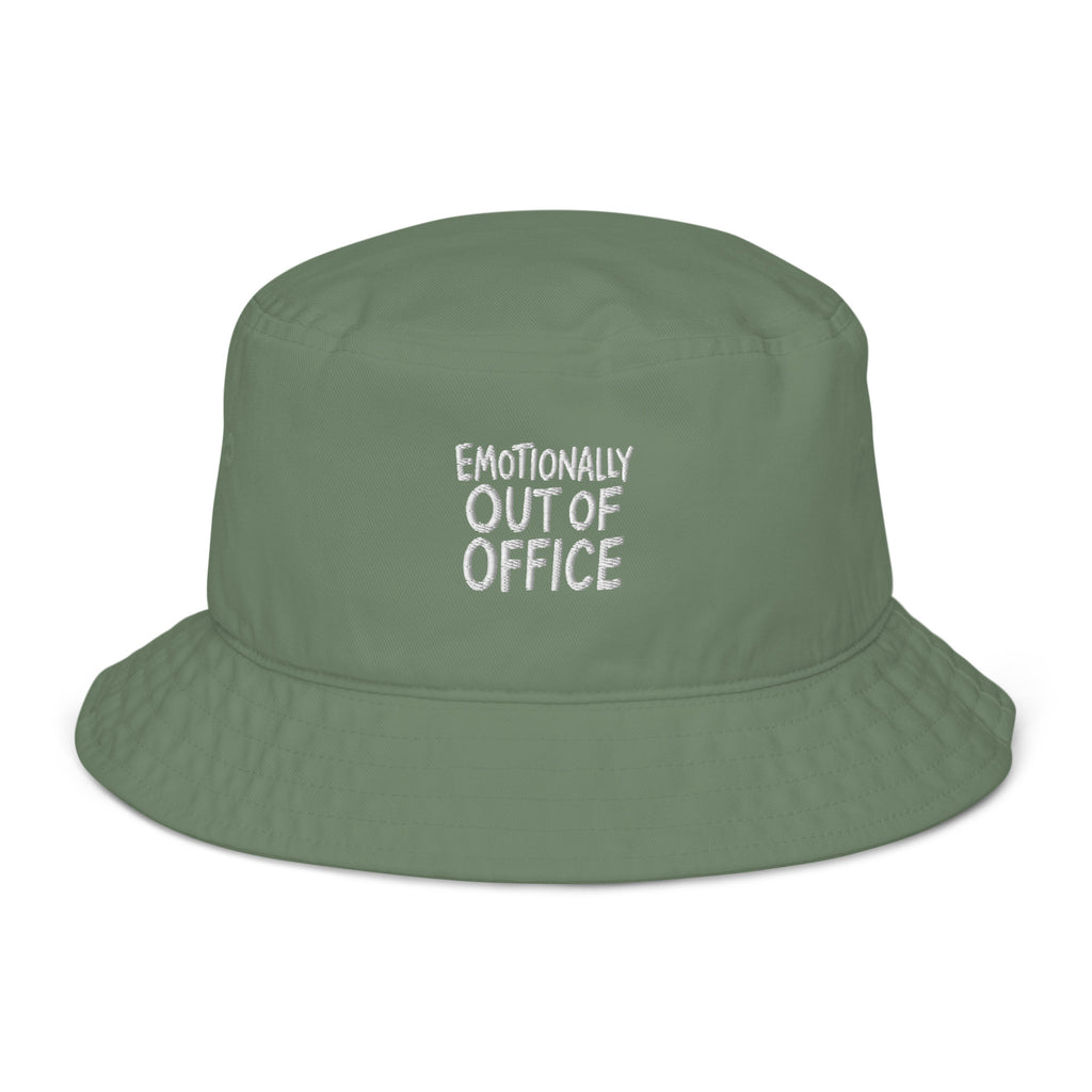 Emotionally Out of Office sarcastic hat - bucket dill, front view